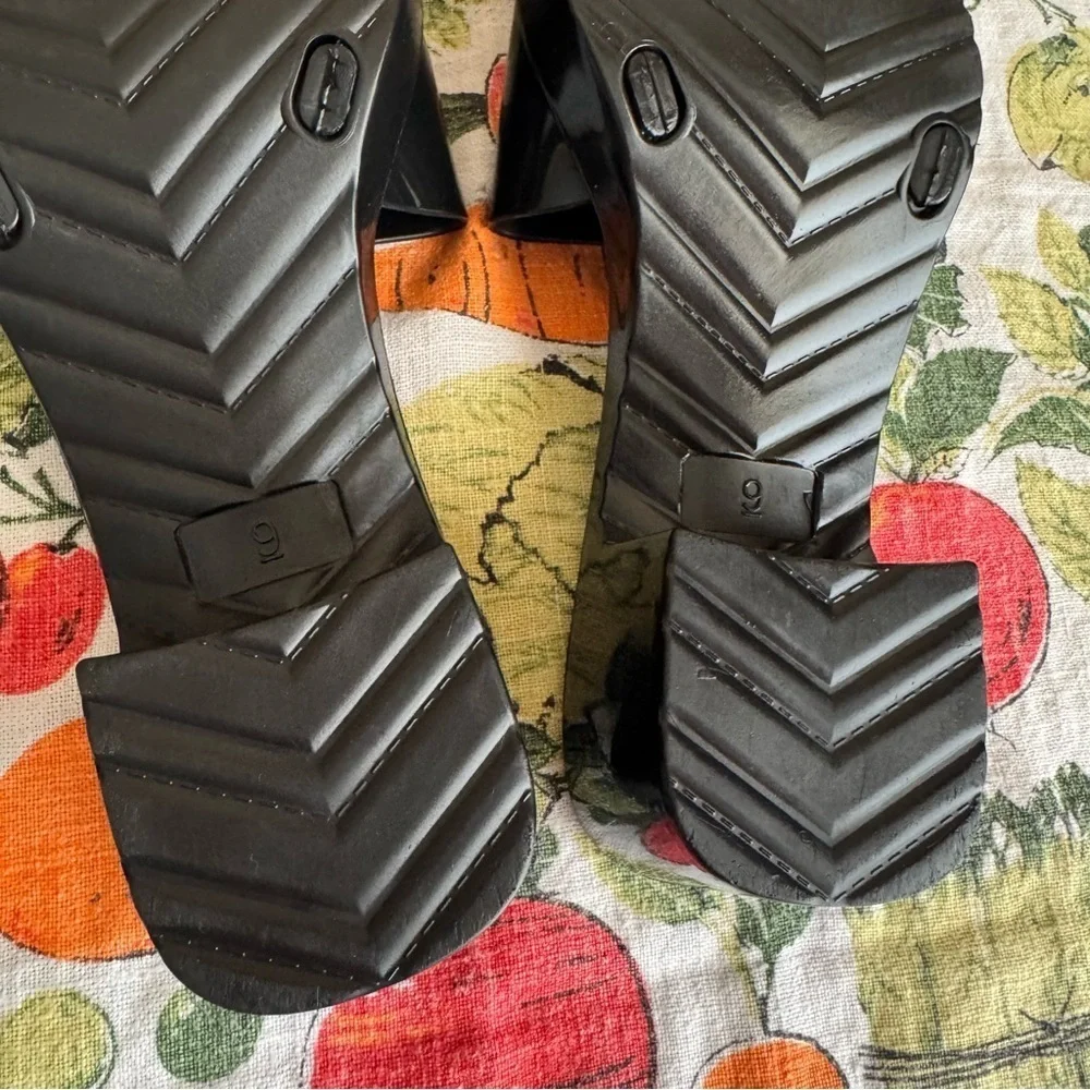 Vintage Mudd patent leather black platform sandals size 9 - Picture 12 of 16